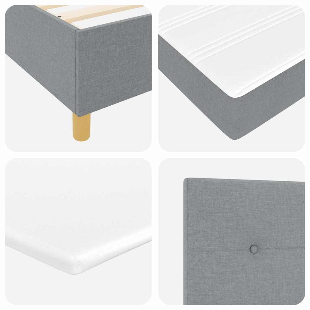 LED Box Spring Bed met matras Lichtgrijs 140 x 190 cm Stof is nu te koop bij PeponiXL, paradijselijk wonen!