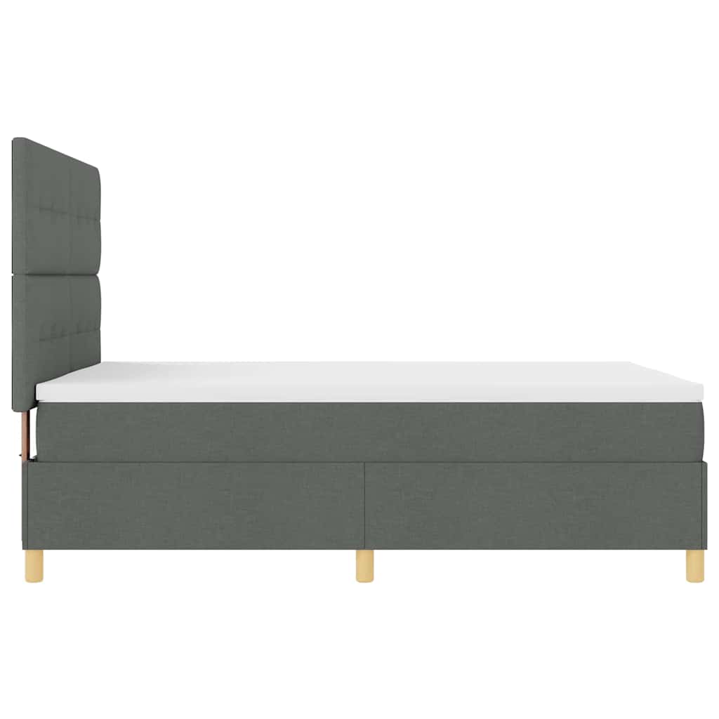 LED Box Spring Bed met matras Donkergrijs 140 x 190 cm Stof is nu te koop bij PeponiXL, paradijselijk wonen!