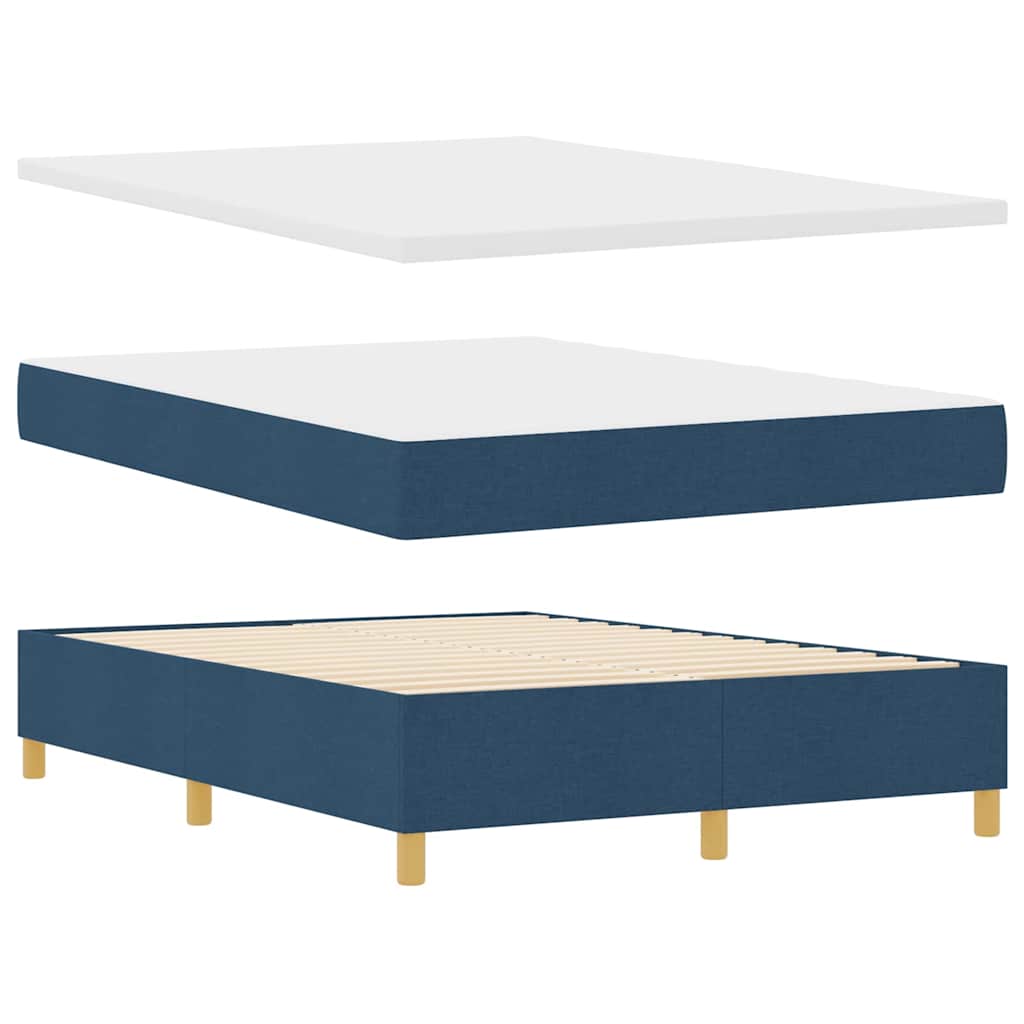 LED Box Spring Bed met matras Blauw 140 x 190 cm Stof is nu te koop bij PeponiXL, paradijselijk wonen!