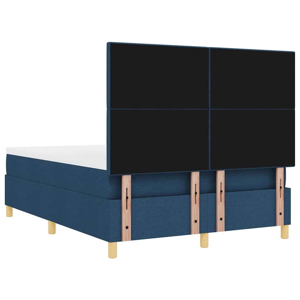 LED Box Spring Bed met matras Blauw 140 x 190 cm Stof is nu te koop bij PeponiXL, paradijselijk wonen!