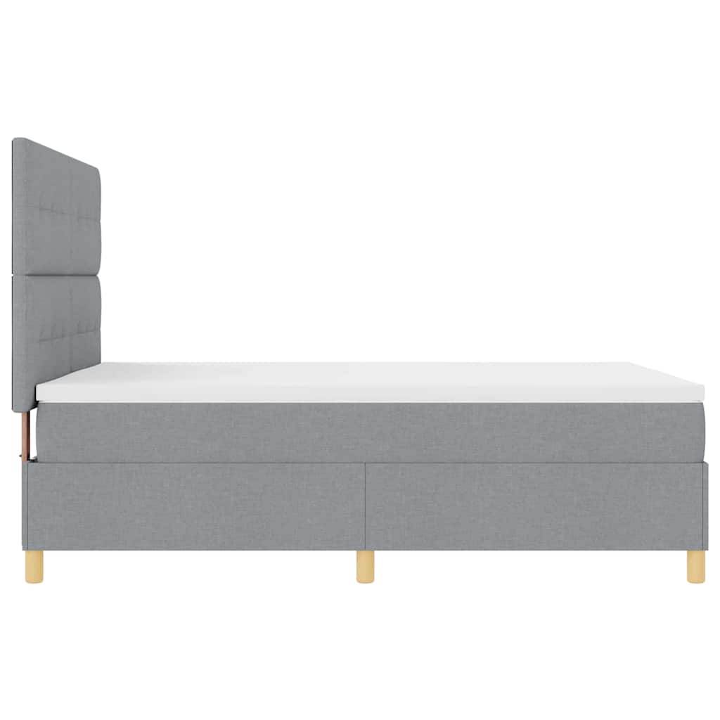 LED Box Spring Bed met matras Lichtgrijs 140 x 200 cm Stof is nu te koop bij PeponiXL, paradijselijk wonen!