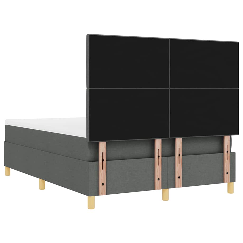 LED Box Spring Bed met matras Donkergrijs 140 x 200 cm Stof is nu te koop bij PeponiXL, paradijselijk wonen!