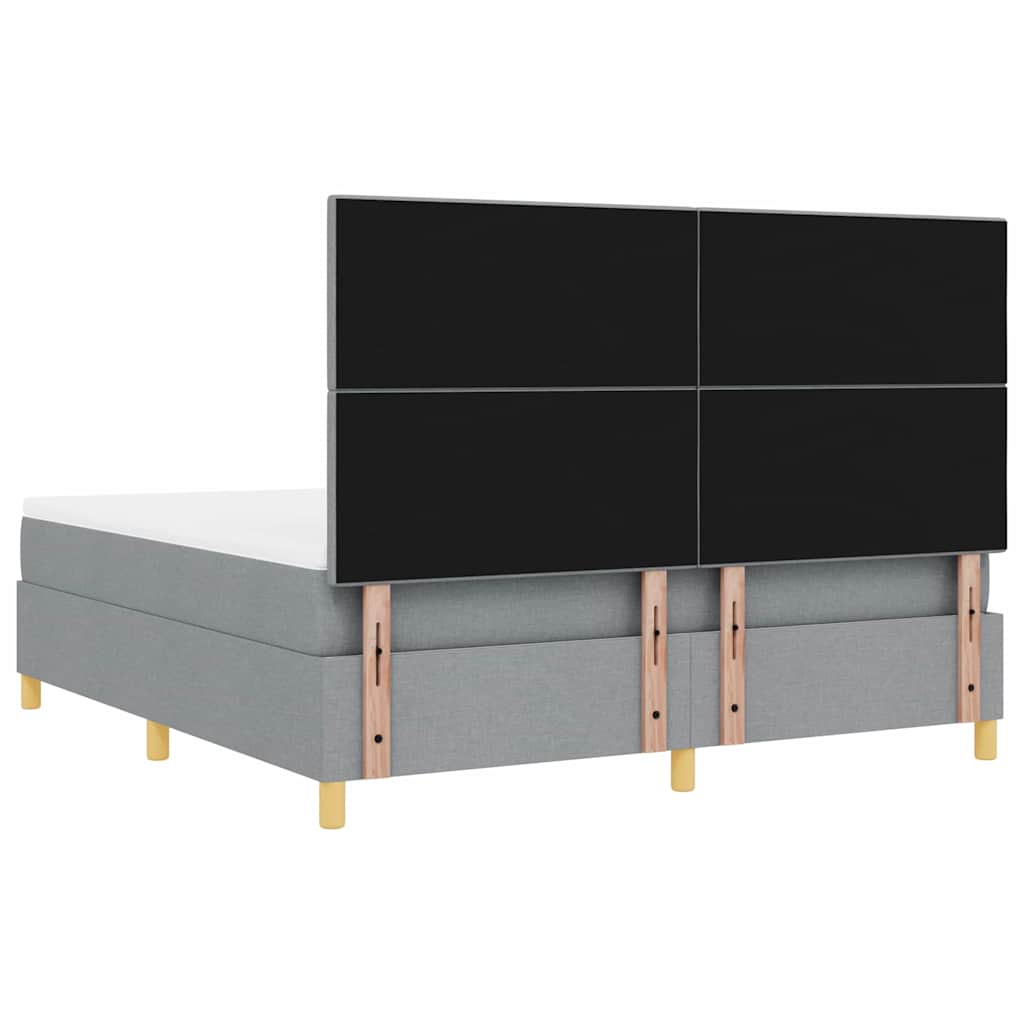 LED Box Spring Bed met matras Lichtgrijs 180 x 200 cm Stof is nu te koop bij PeponiXL, paradijselijk wonen!