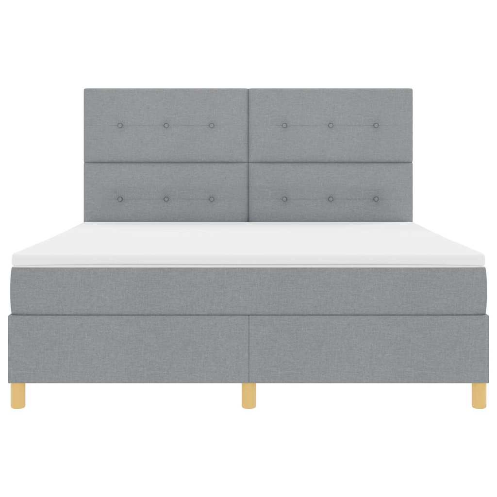 LED Box Spring Bed met matras Lichtgrijs 180 x 200 cm Stof is nu te koop bij PeponiXL, paradijselijk wonen!