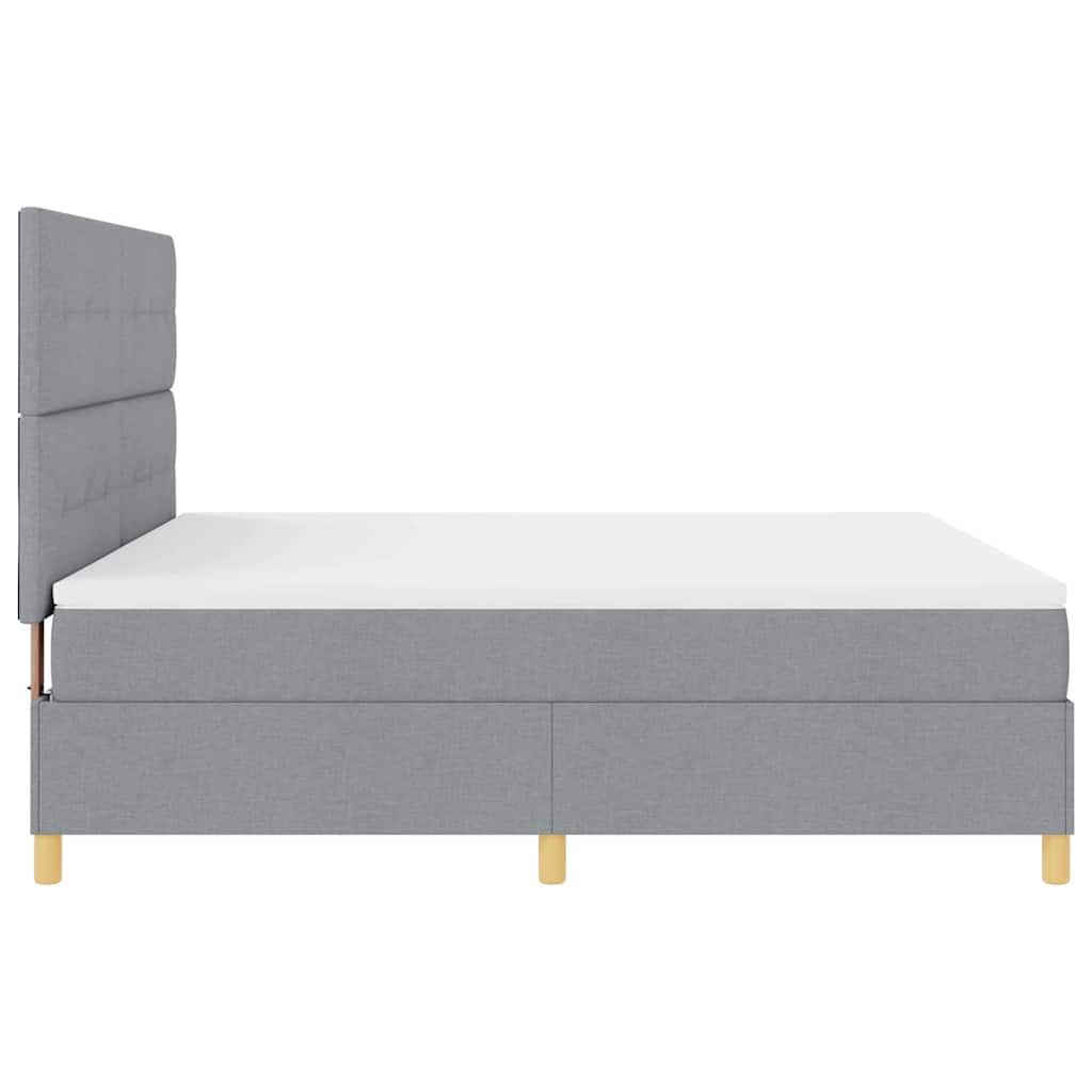 LED Box Spring Bed met matras Lichtgrijs 180 x 200 cm Stof is nu te koop bij PeponiXL, paradijselijk wonen!