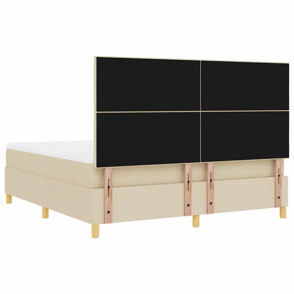 LED Box Spring Bed met matras Crème 180 x 200 cm Stof is nu te koop bij PeponiXL, paradijselijk wonen!