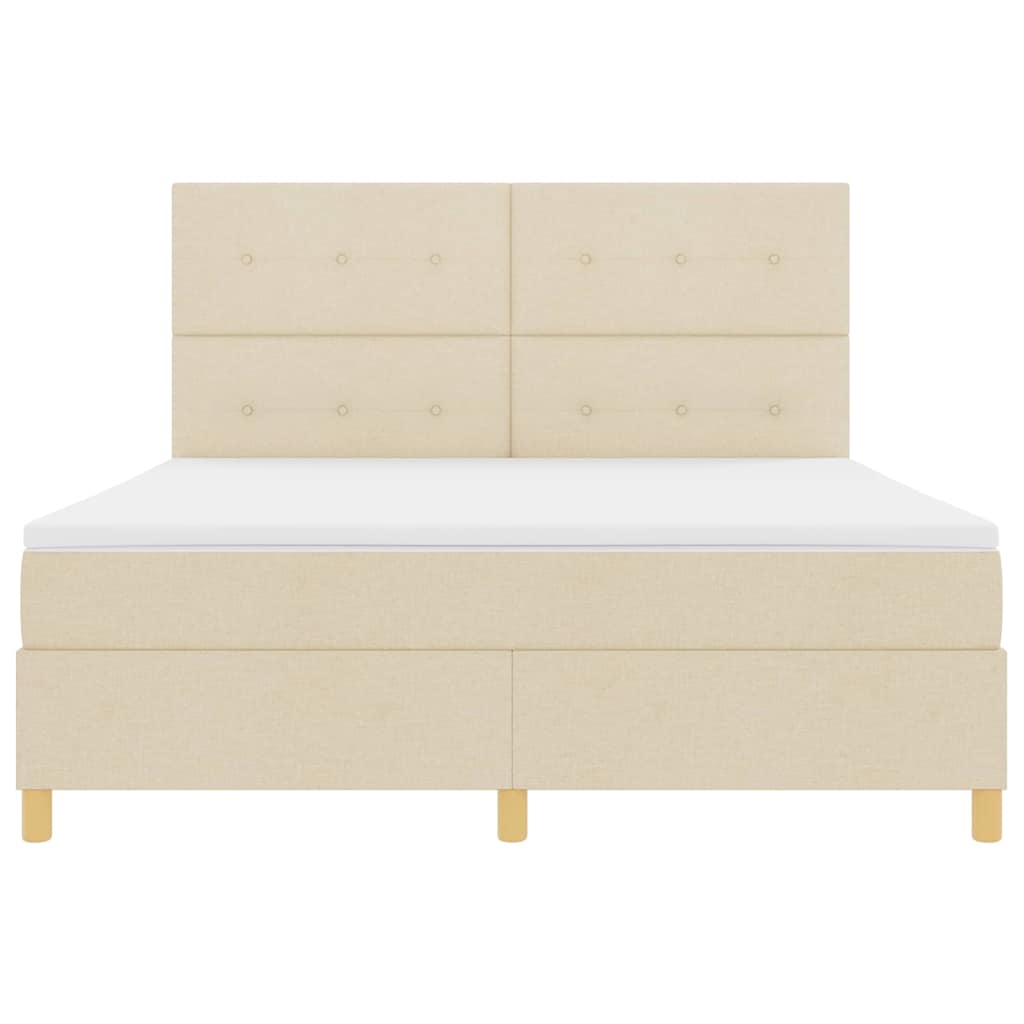 LED Box Spring Bed met matras Crème 180 x 200 cm Stof is nu te koop bij PeponiXL, paradijselijk wonen!