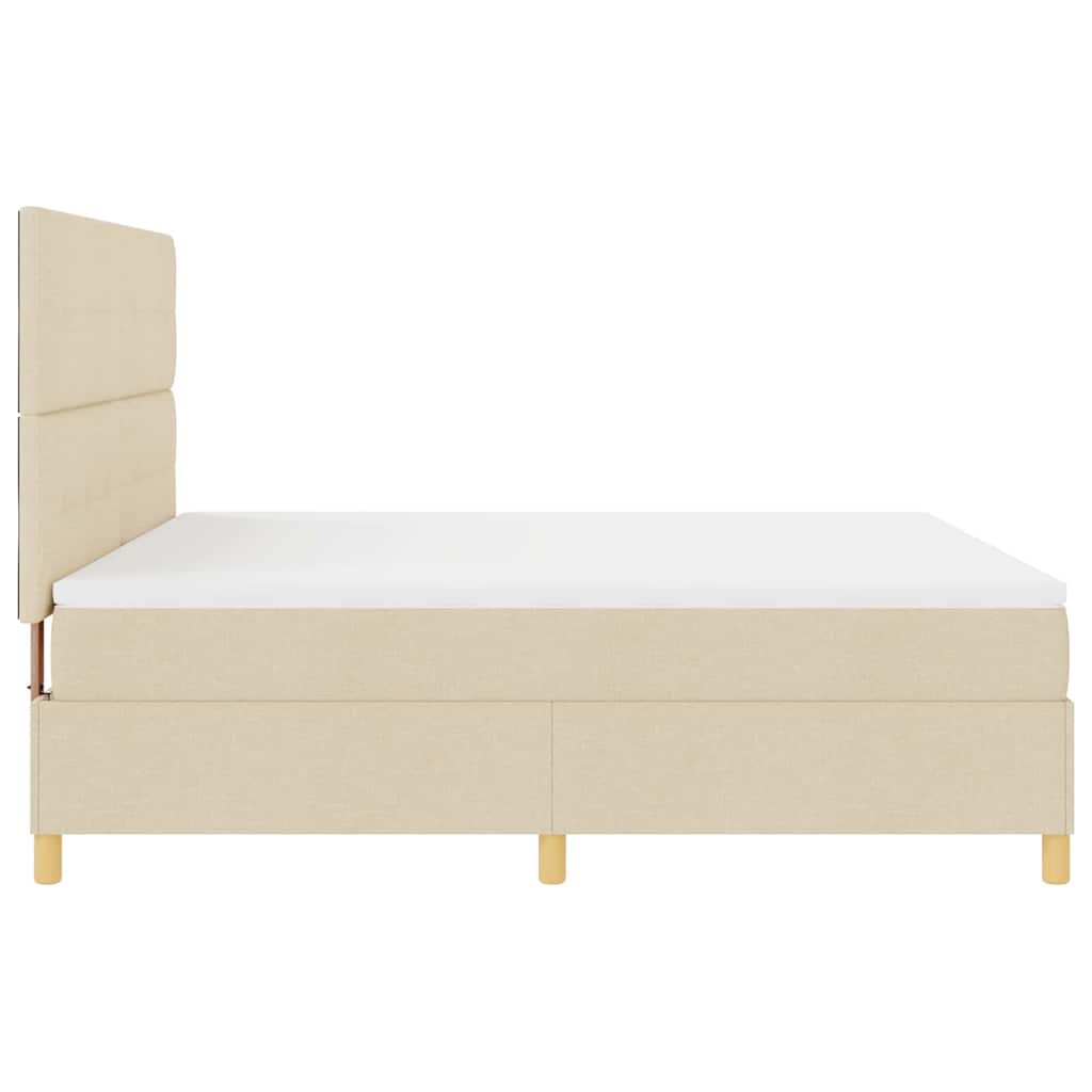 LED Box Spring Bed met matras Crème 180 x 200 cm Stof is nu te koop bij PeponiXL, paradijselijk wonen!