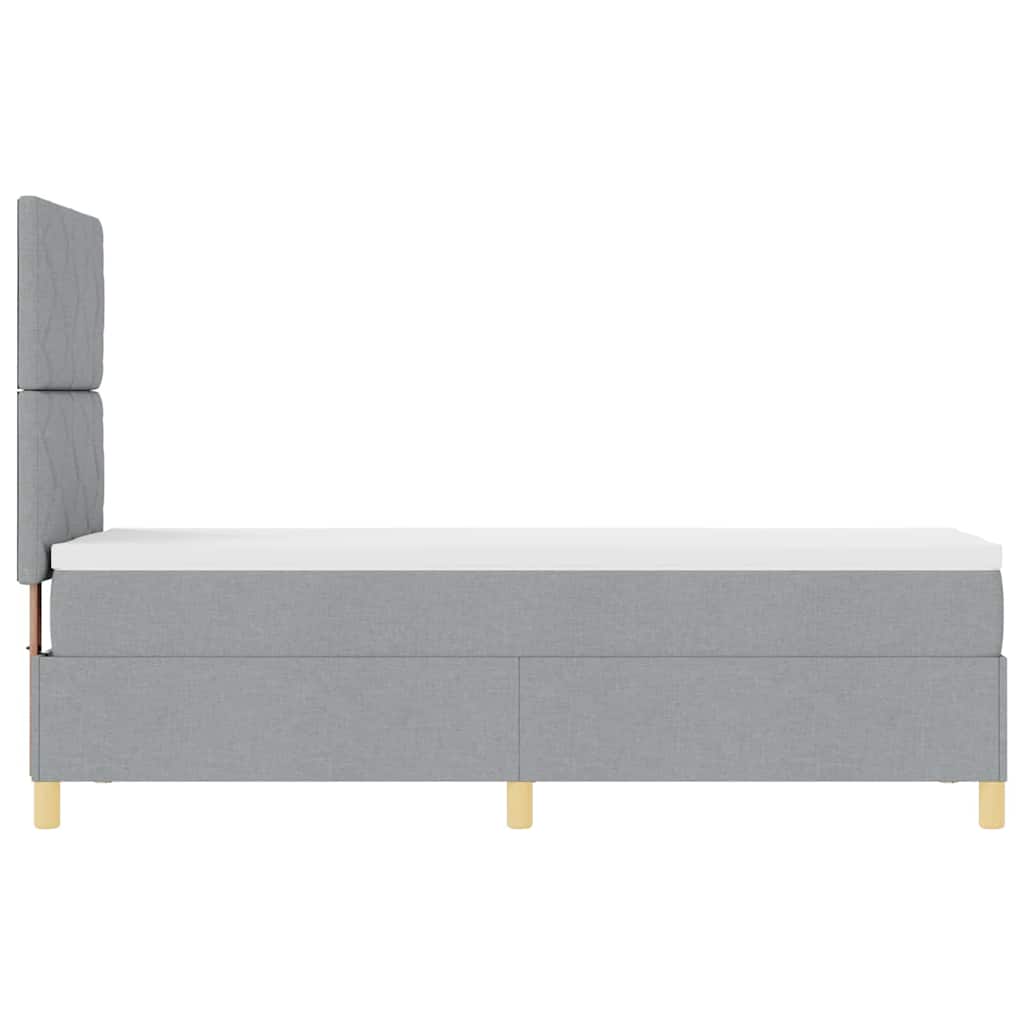 LED Box Spring Bed met matras Lichtgrijs 80 x 200 cm Stof is nu te koop bij PeponiXL, paradijselijk wonen!