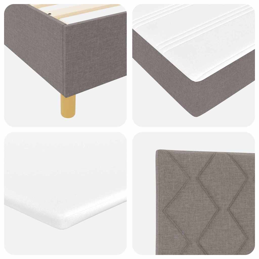 LED Box Spring Bed met matras Taupe 80 x 200 cm Stof is nu te koop bij PeponiXL, paradijselijk wonen!
