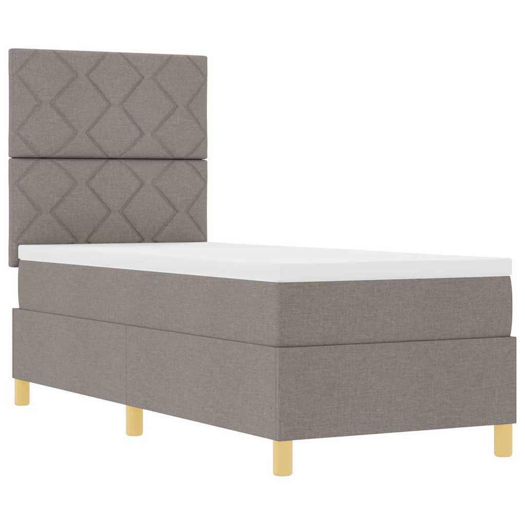 LED Box Spring Bed met matras Taupe 80 x 200 cm Stof is nu te koop bij PeponiXL, paradijselijk wonen!