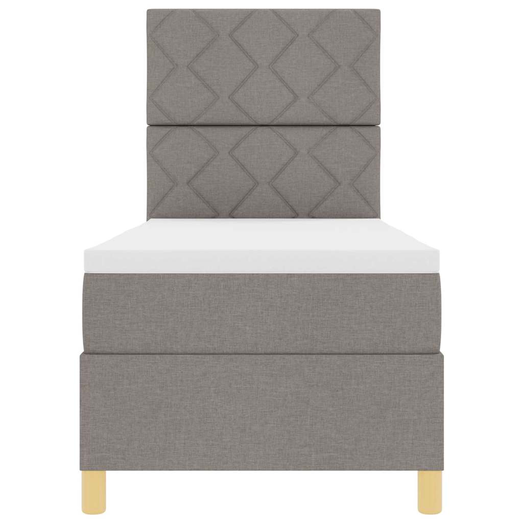 LED Box Spring Bed met matras Taupe 80 x 200 cm Stof is nu te koop bij PeponiXL, paradijselijk wonen!