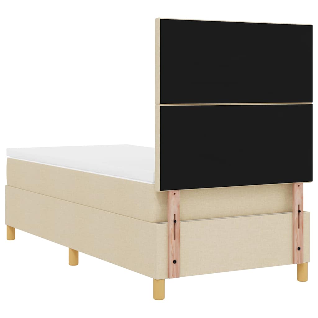 LED Box Spring Bed met matras Crème 100 x 200 cm Stof is nu te koop bij PeponiXL, paradijselijk wonen!