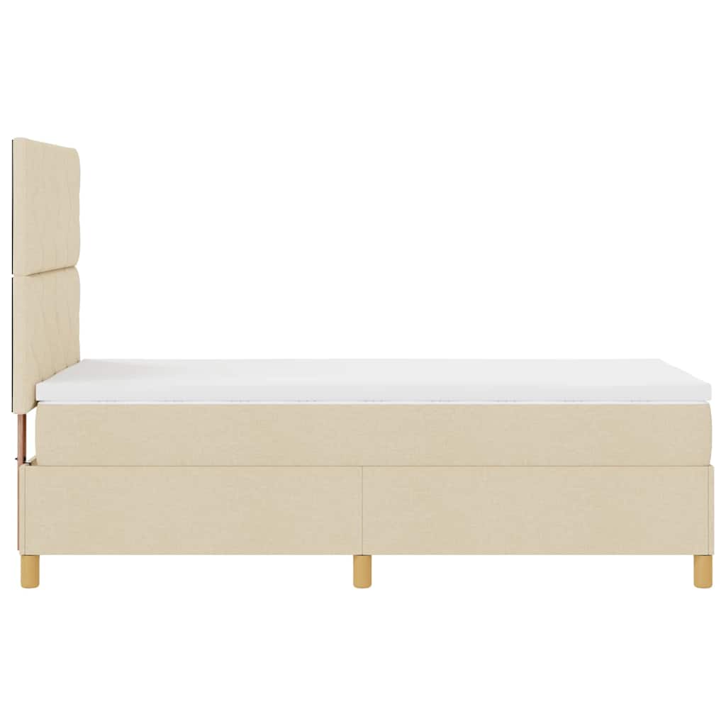 LED Box Spring Bed met matras Crème 100 x 200 cm Stof is nu te koop bij PeponiXL, paradijselijk wonen!