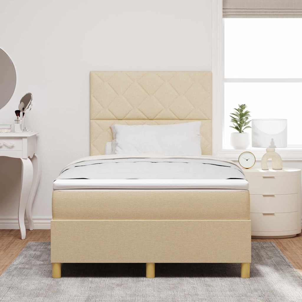LED Box Spring Bed met matras Crème 120 x 190 cm Stof is nu te koop bij PeponiXL, paradijselijk wonen!