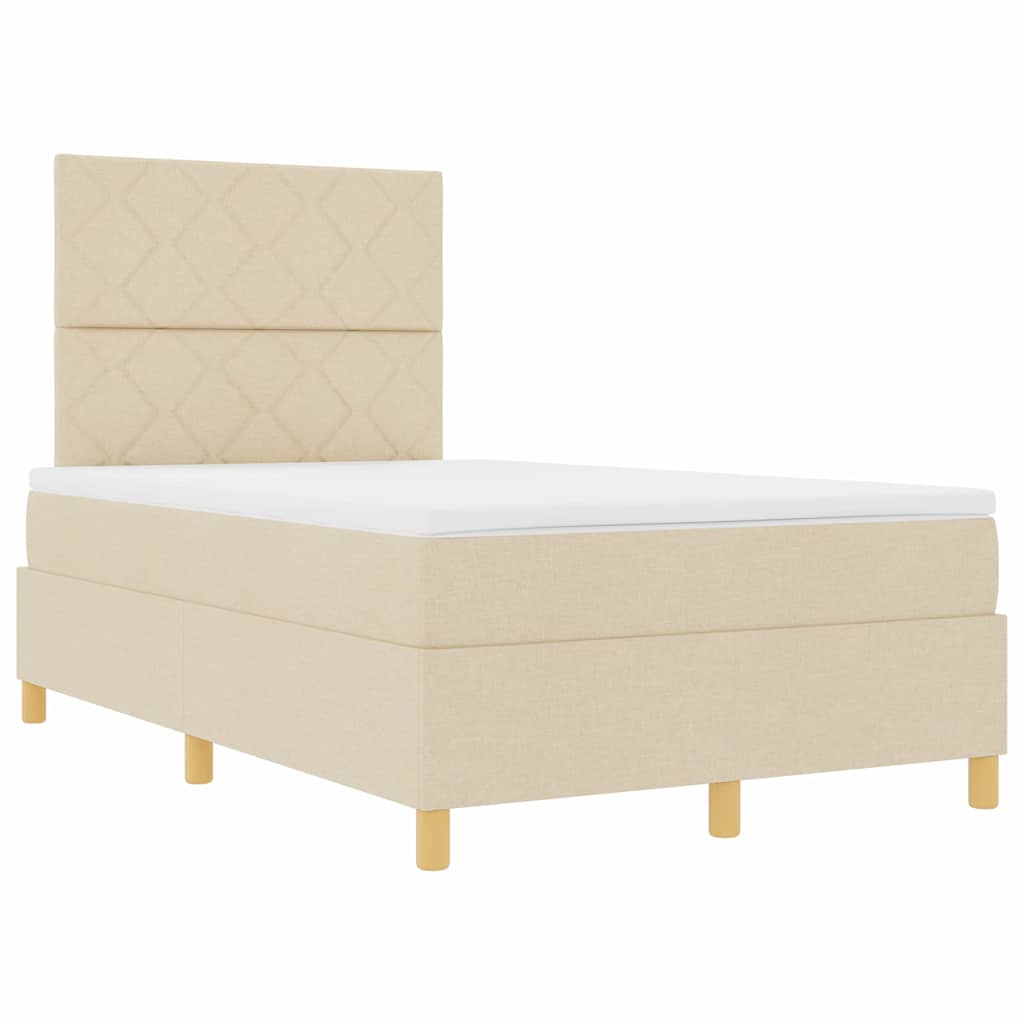 LED Box Spring Bed met matras Crème 120 x 190 cm Stof is nu te koop bij PeponiXL, paradijselijk wonen!