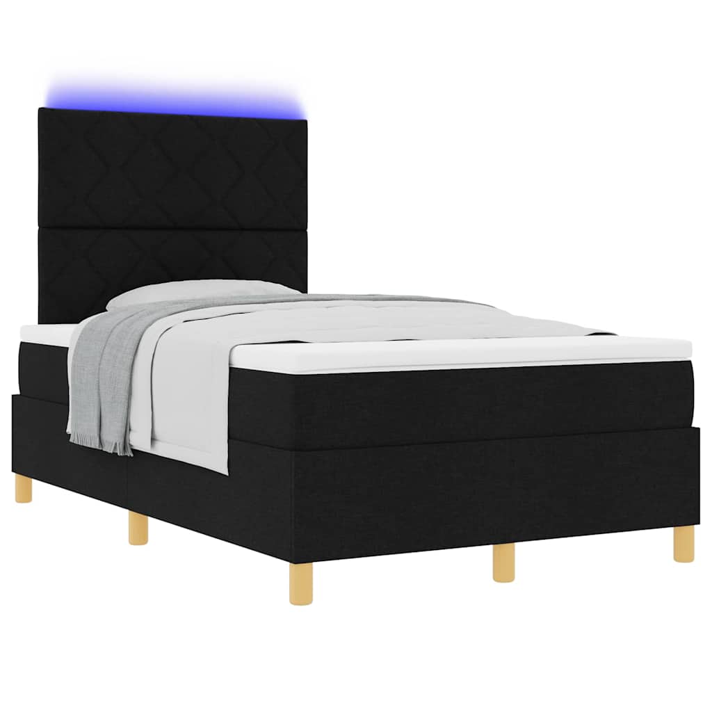 LED Box Spring Bed met matras Zwart 120 x 200 cm Stof is nu te koop bij PeponiXL, paradijselijk wonen!
