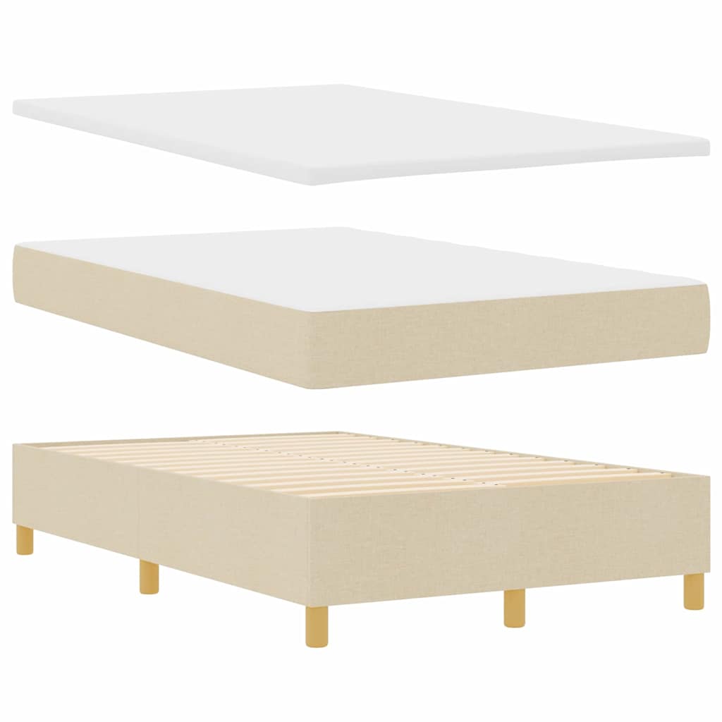 LED Box Spring Bed met matras Crème 120 x 200 cm Stof is nu te koop bij PeponiXL, paradijselijk wonen!