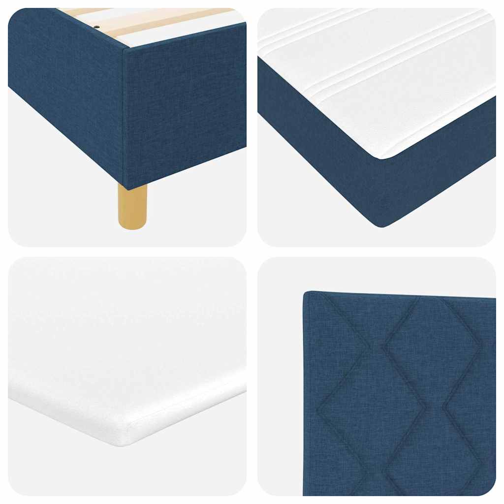 LED Box Spring Bed met matras Blauw 120 x 200 cm Stof is nu te koop bij PeponiXL, paradijselijk wonen!