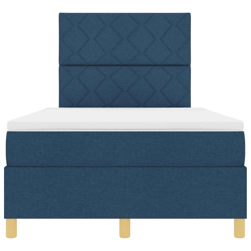 LED Box Spring Bed met matras Blauw 120 x 200 cm Stof is nu te koop bij PeponiXL, paradijselijk wonen!