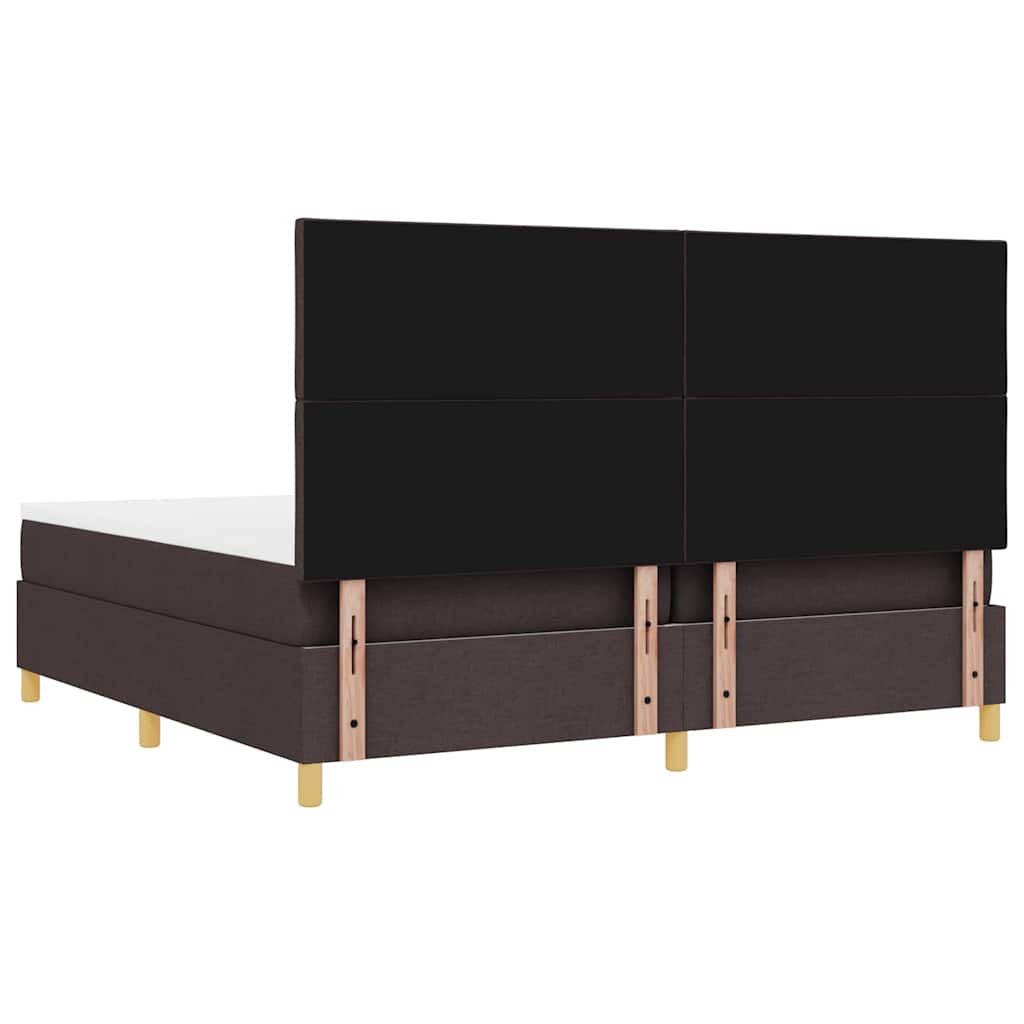 LED Box Spring Bed met matras Donkerbruin 200 x 200 cm Stof is nu te koop bij PeponiXL, paradijselijk wonen!