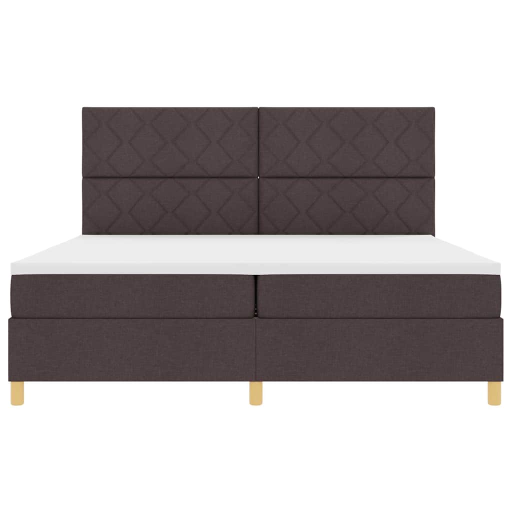 LED Box Spring Bed met matras Donkerbruin 200 x 200 cm Stof is nu te koop bij PeponiXL, paradijselijk wonen!