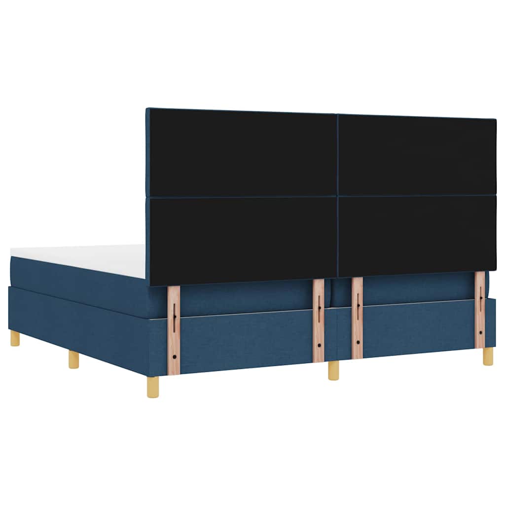 LED Box Spring Bed met matras Blauw 200 x 200 cm Stof is nu te koop bij PeponiXL, paradijselijk wonen!