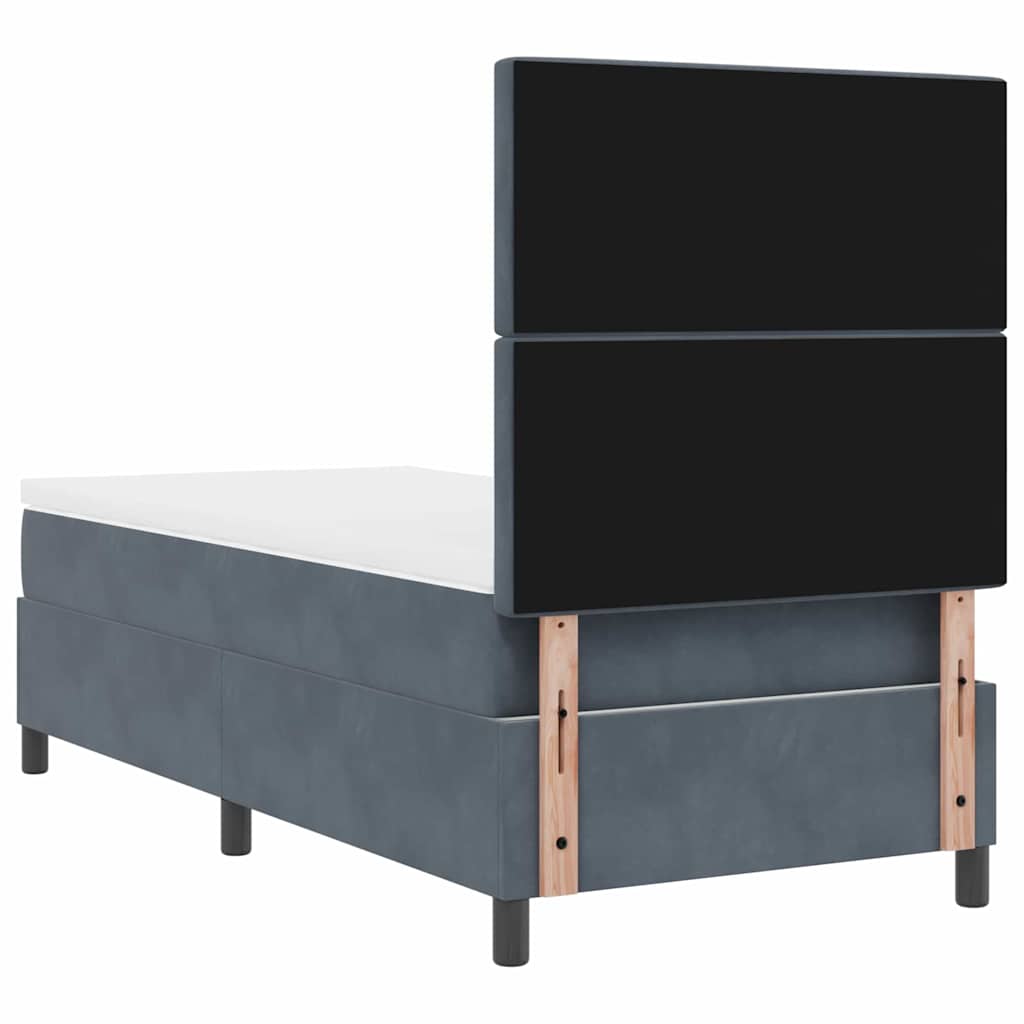 LED Box Spring Bed met matras Donkergrijs 90 x 190 cm Fluweel is nu te koop bij PeponiXL, paradijselijk wonen!