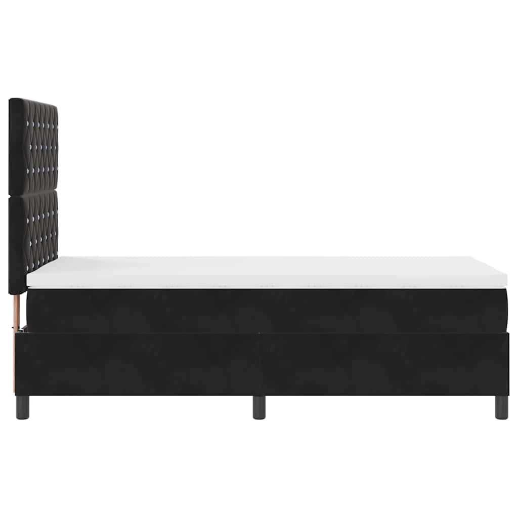 LED Box Spring Bed met matras Zwart 100 x 200 cm Fluweel