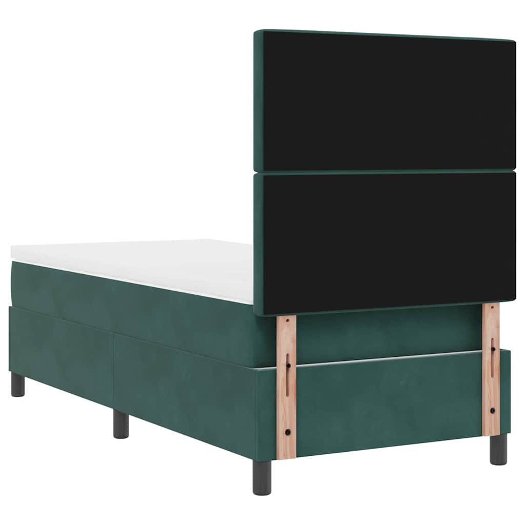 LED Box Spring Bed met matras Donkergroen 100 x 200 cm Fluweel is nu te koop bij PeponiXL, paradijselijk wonen!