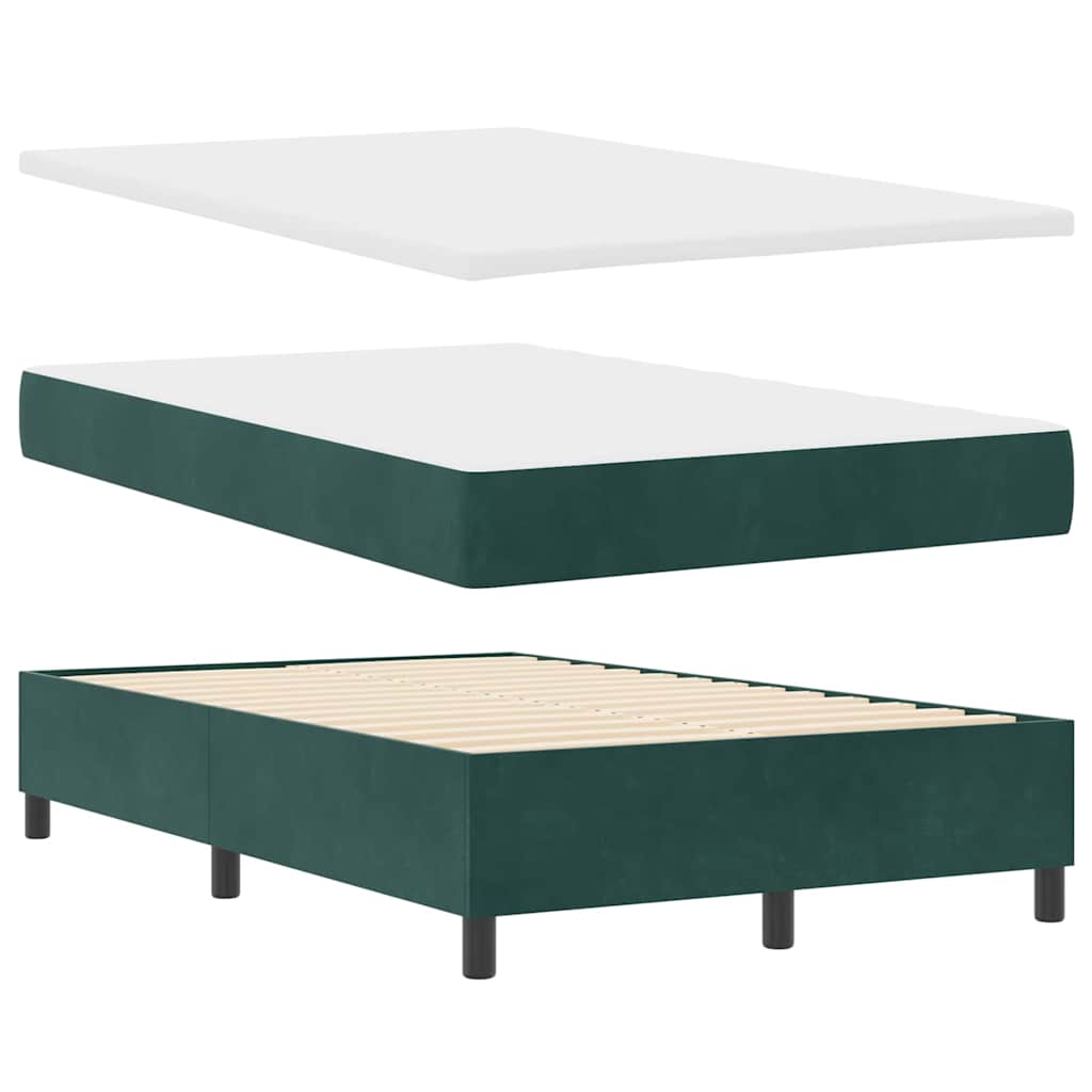 LED Box Spring Bed met matras Donkergroen 120 x 190 cm Fluweel is nu te koop bij PeponiXL, paradijselijk wonen!