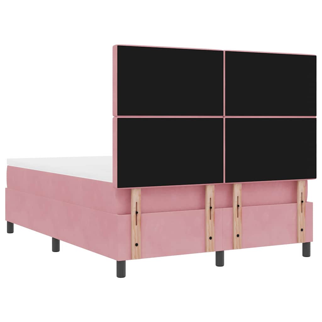 LED Box Spring Bed met matras Roze 140 x 200 cm Stof is nu te koop bij PeponiXL, paradijselijk wonen!