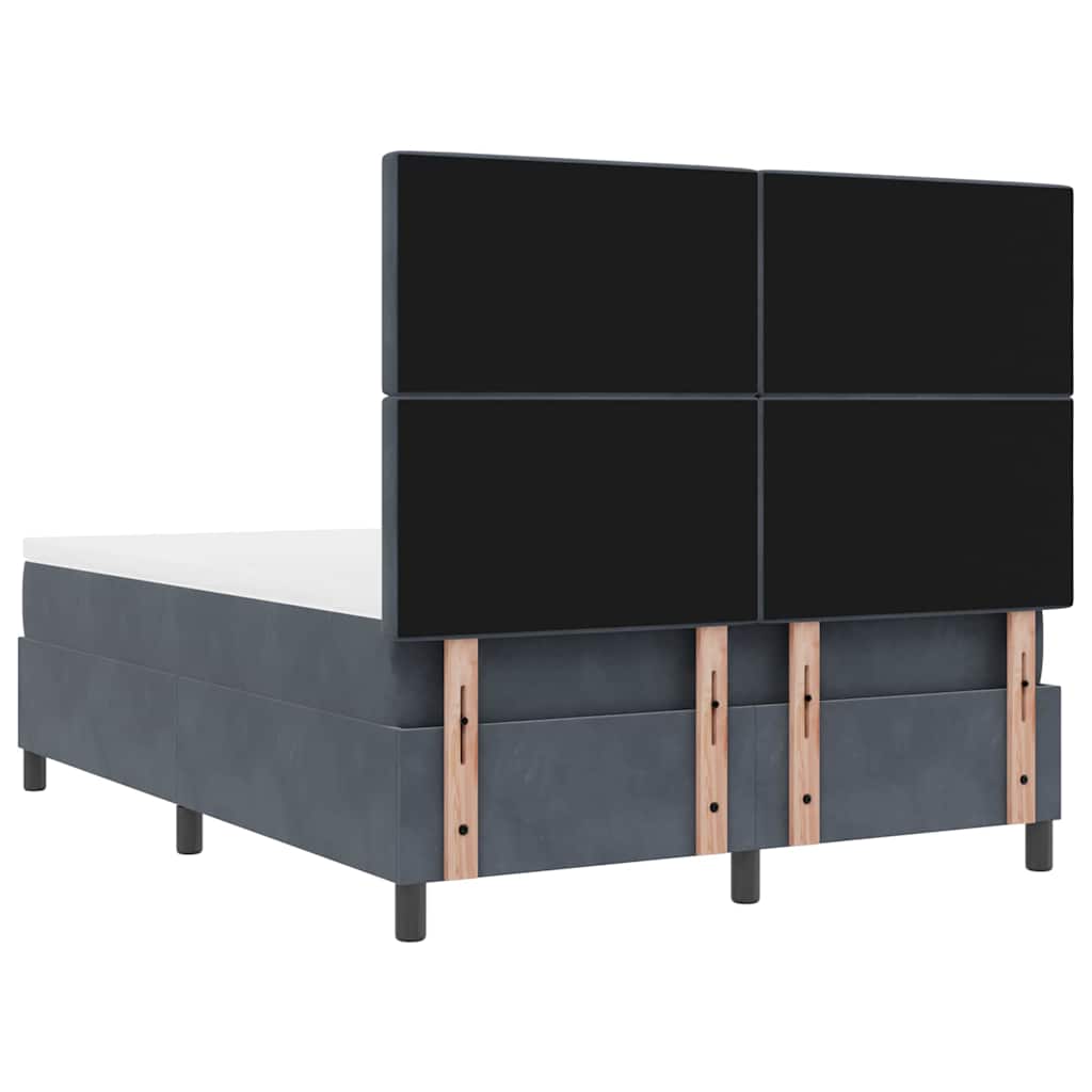 LED Box Spring Bed met matras Donkergrijs 160 x 200 cm Fluweel is nu te koop bij PeponiXL, paradijselijk wonen!