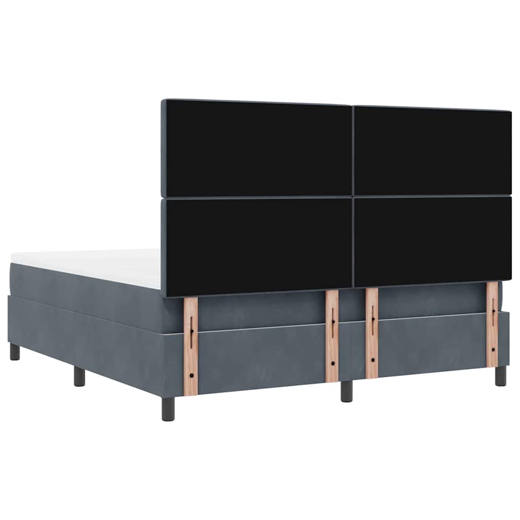 LED Box Spring Bed met matras Donkergrijs 180 x 200 cm Fluweel