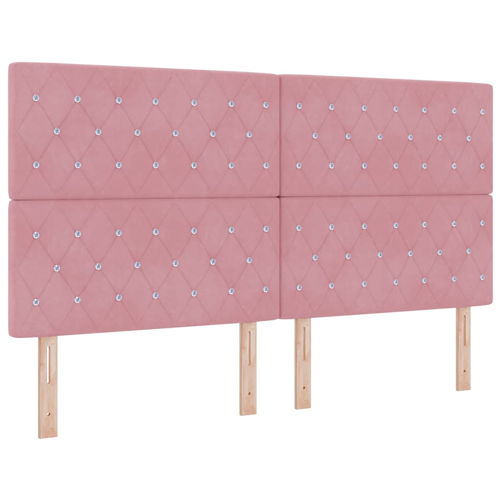 LED Box Spring Bed met matras Roze 180 x 200 cm Fluweel