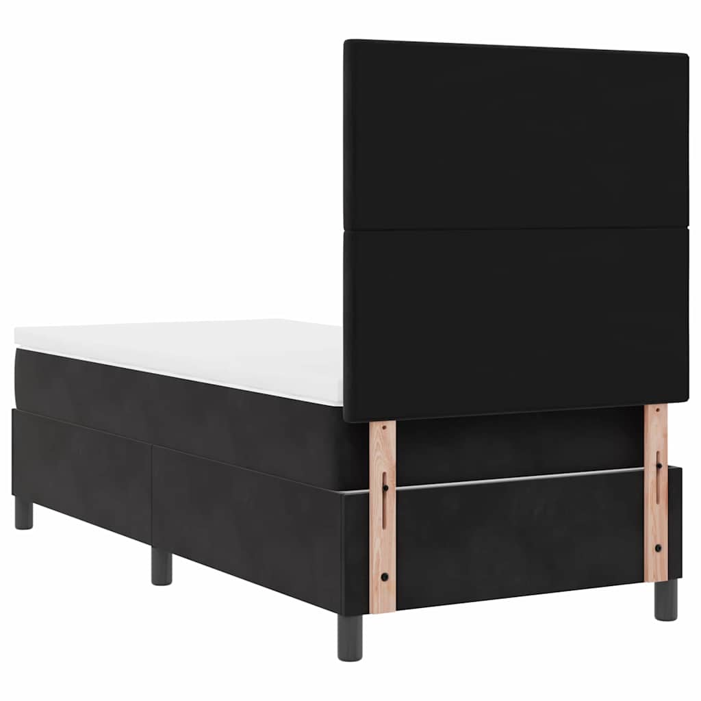 LED Box Spring Bed met matras Zwart 80 x 200 cm Fluweel is nu te koop bij PeponiXL, paradijselijk wonen!