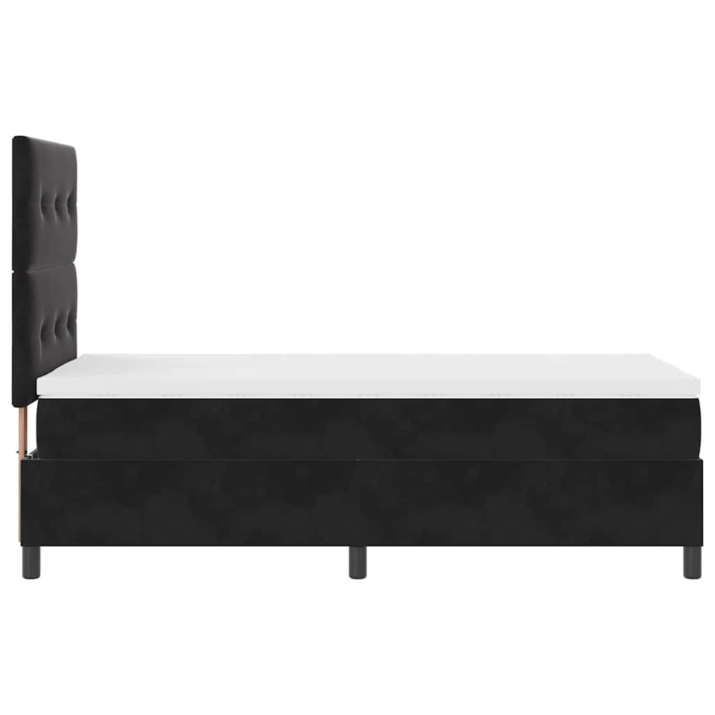 LED Box Spring Bed met matras Zwart 80 x 200 cm Fluweel is nu te koop bij PeponiXL, paradijselijk wonen!