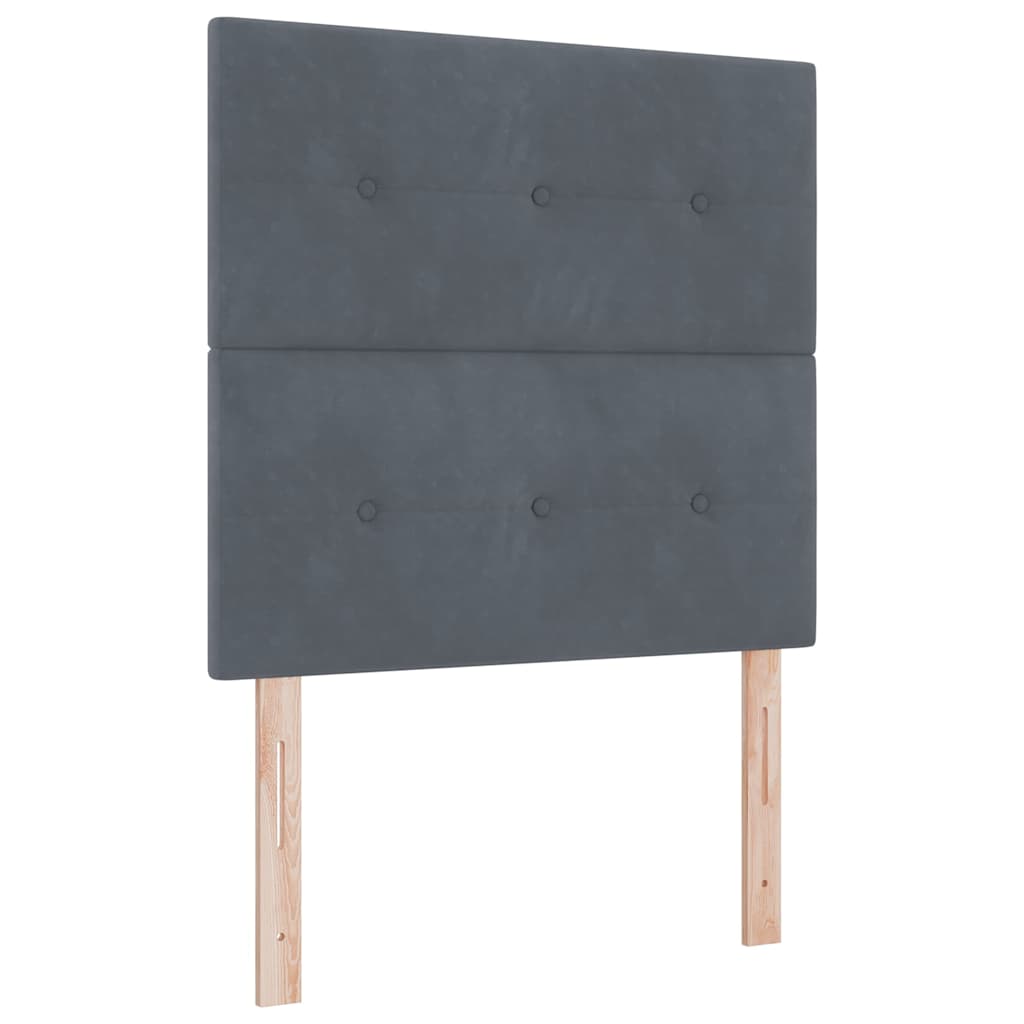 LED Box Spring Bed met matras Donkergrijs 90 x 190 cm Fluweel is nu te koop bij PeponiXL, paradijselijk wonen!
