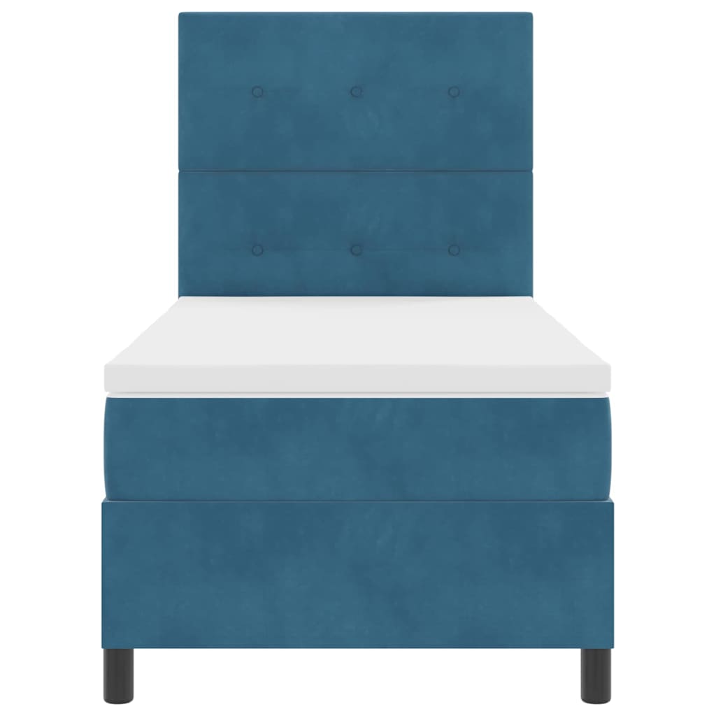 LED Box Spring Bed met matras Donkerblauw 90 x 200 cm Fluweel is nu te koop bij PeponiXL, paradijselijk wonen!