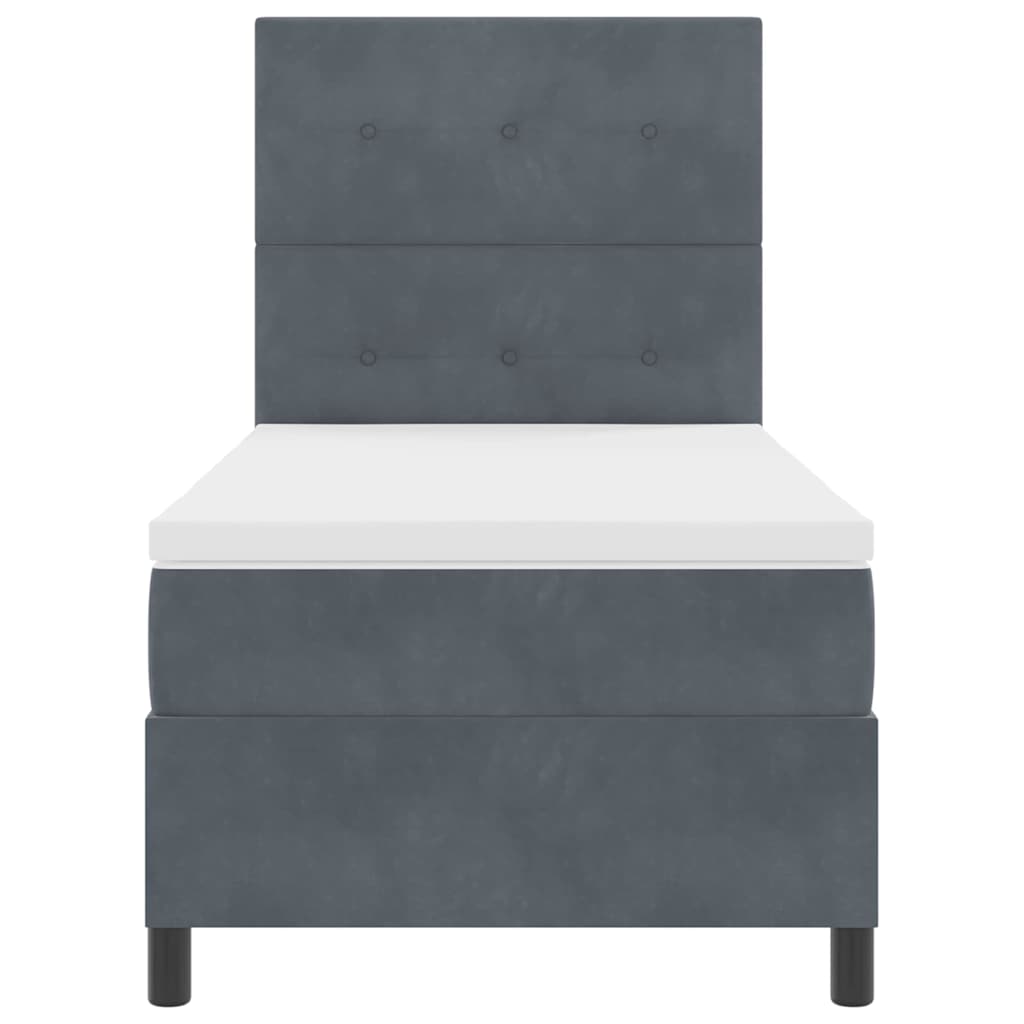 LED Box Spring Bed met matras Donkergrijs 100 x 200 cm Fluweel is nu te koop bij PeponiXL, paradijselijk wonen!