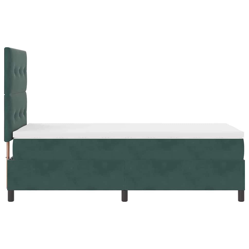 LED Box Spring Bed met matras Donkergroen 100 x 200 cm Fluweel is nu te koop bij PeponiXL, paradijselijk wonen!