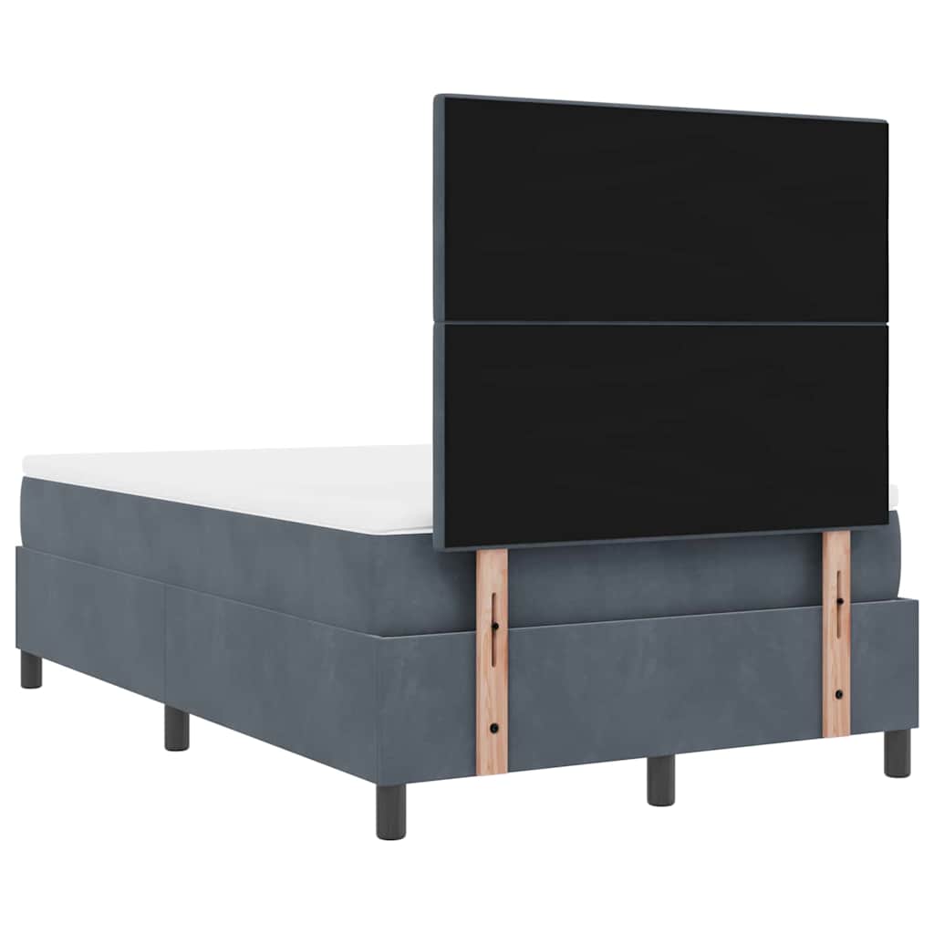 LED Box Spring Bed met matras Donkergrijs 120 x 190 cm Fluweel is nu te koop bij PeponiXL, paradijselijk wonen!