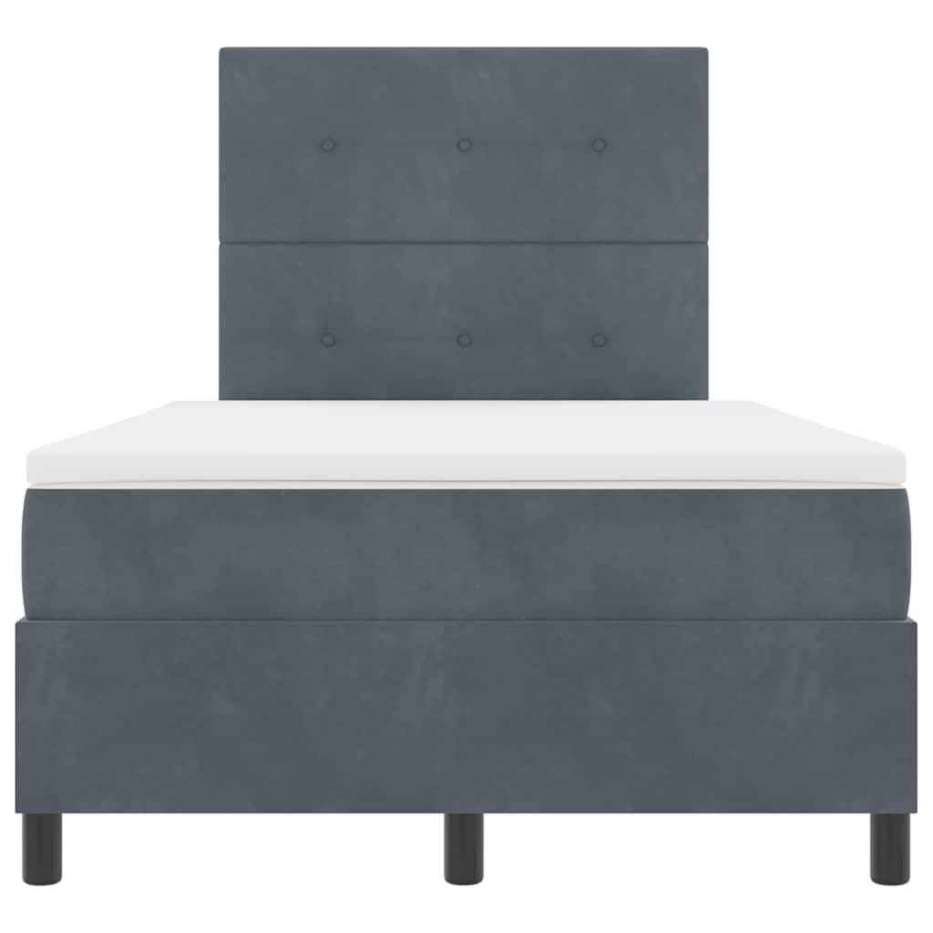 LED Box Spring Bed met matras Donkergrijs 120 x 190 cm Fluweel is nu te koop bij PeponiXL, paradijselijk wonen!