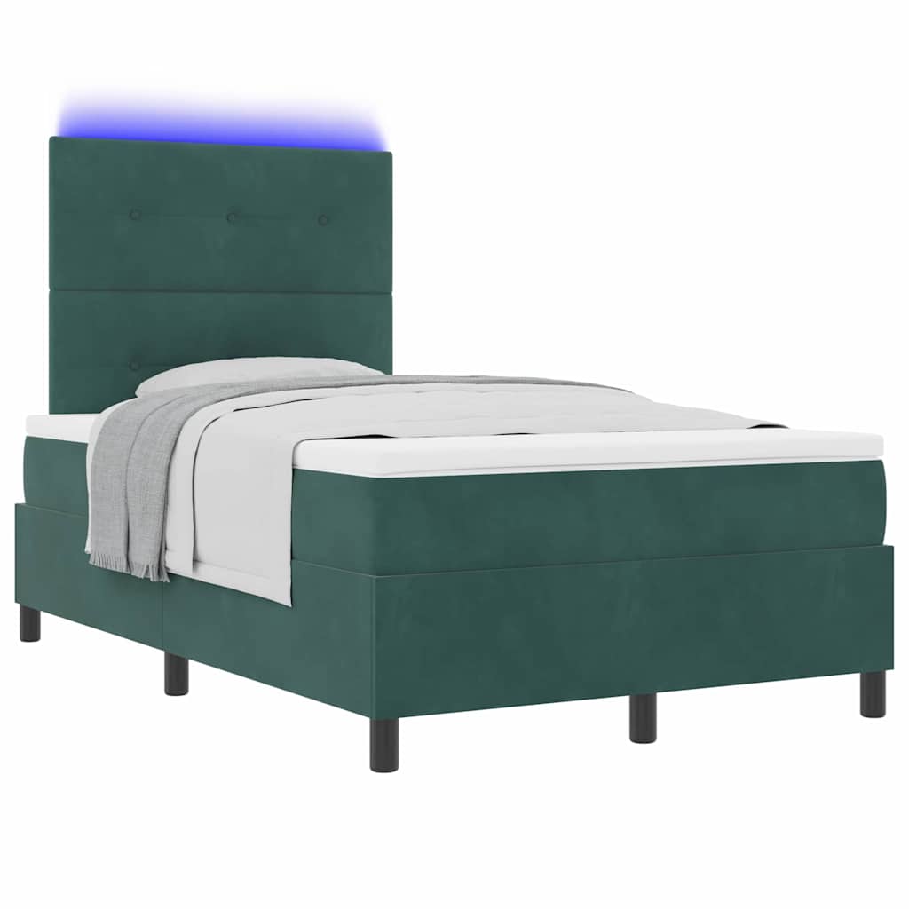 LED Box Spring Bed met matras Donkergroen 120 x 190 cm Fluweel is nu te koop bij PeponiXL, paradijselijk wonen!