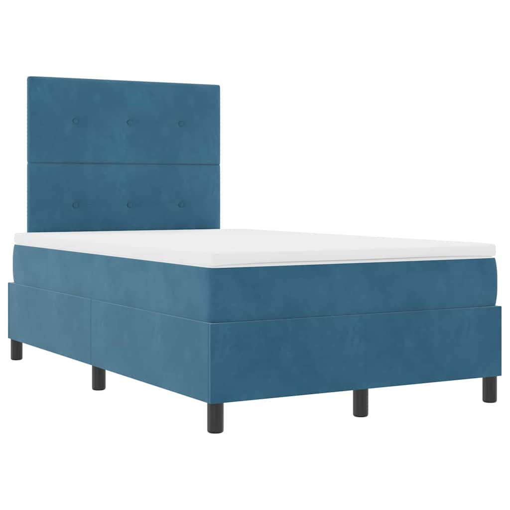 LED Box Spring Bed met matras Donkerblauw 120 x 190 cm Fluweel is nu te koop bij PeponiXL, paradijselijk wonen!