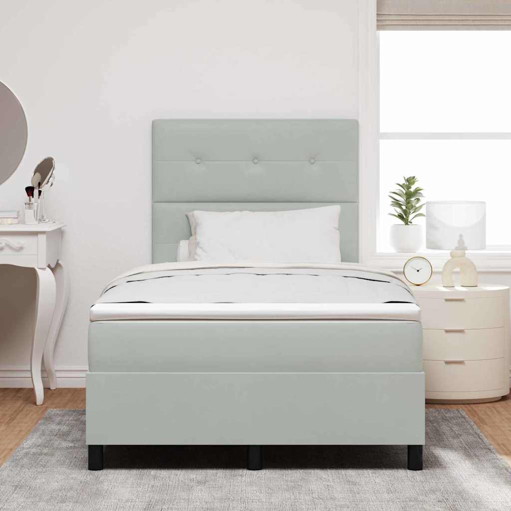 LED Box Spring Bed met matras Lichtgrijs 120 x 200 cm Fluweel is nu te koop bij PeponiXL, paradijselijk wonen!