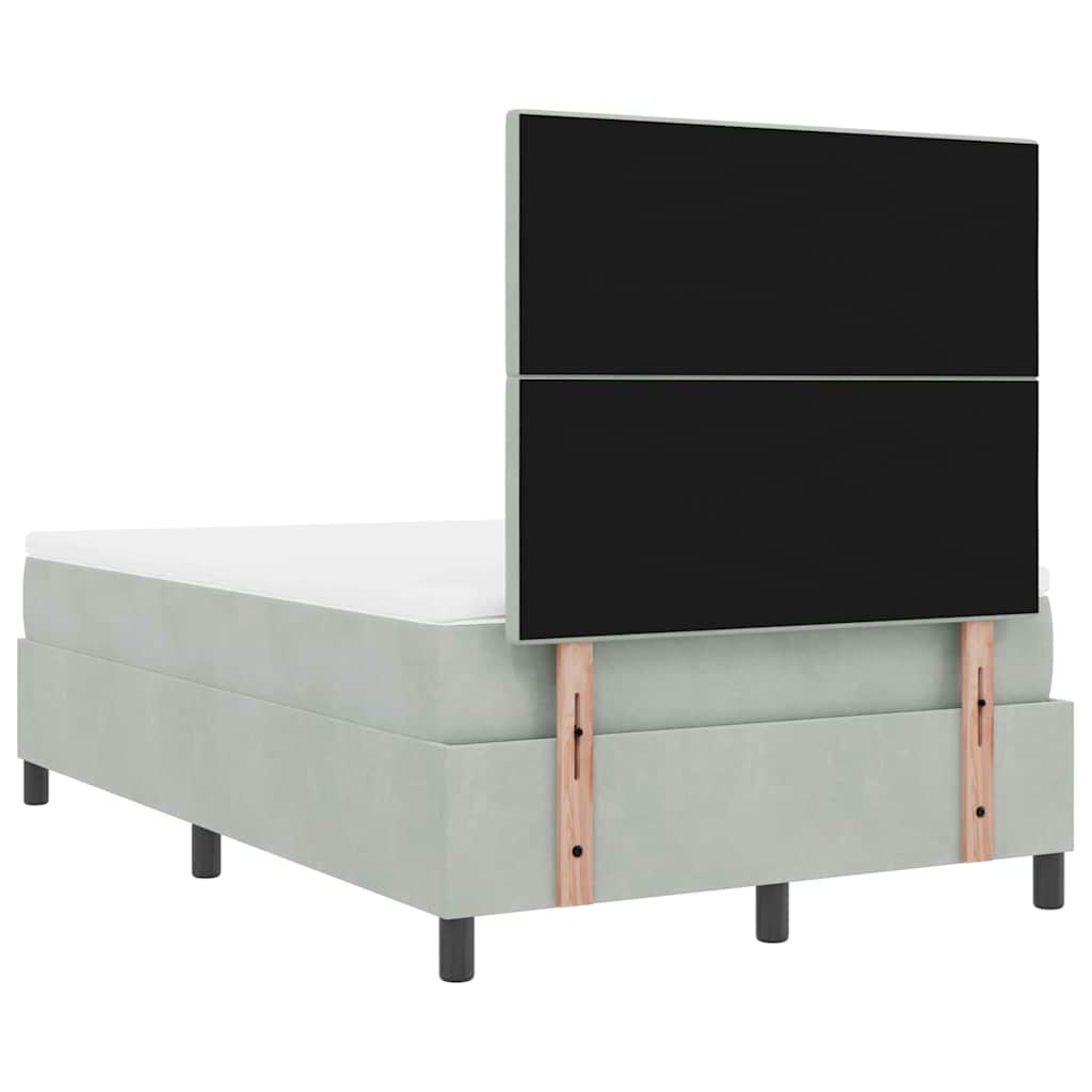 LED Box Spring Bed met matras Lichtgrijs 120 x 200 cm Fluweel is nu te koop bij PeponiXL, paradijselijk wonen!