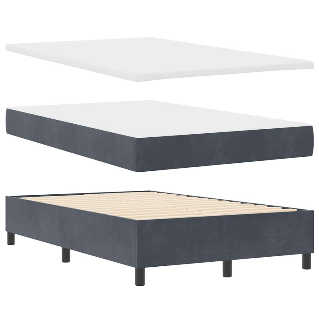 LED Box Spring Bed met matras Donkergrijs 120 x 200 cm Fluweel is nu te koop bij PeponiXL, paradijselijk wonen!