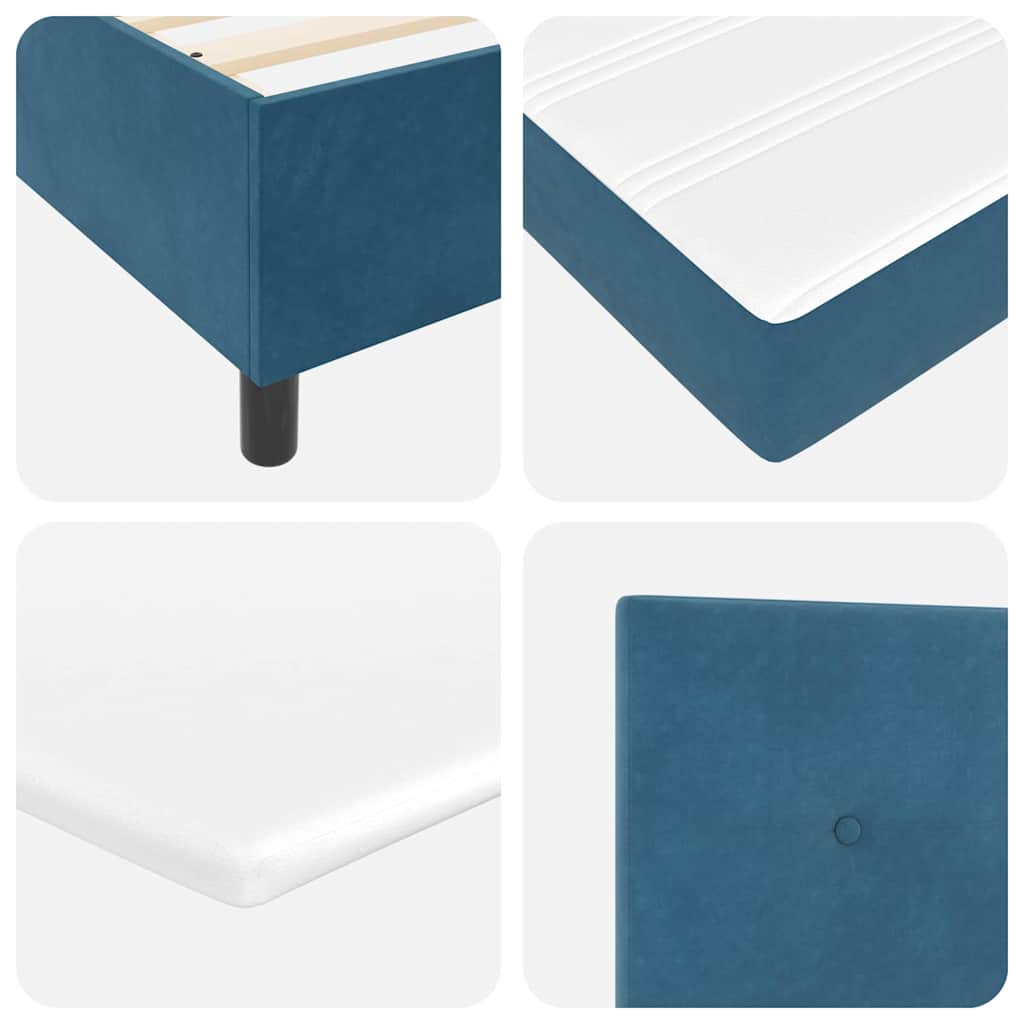 LED Box Spring Bed met matras Donkerblauw 120 x 200 cm Fluweel is nu te koop bij PeponiXL, paradijselijk wonen!