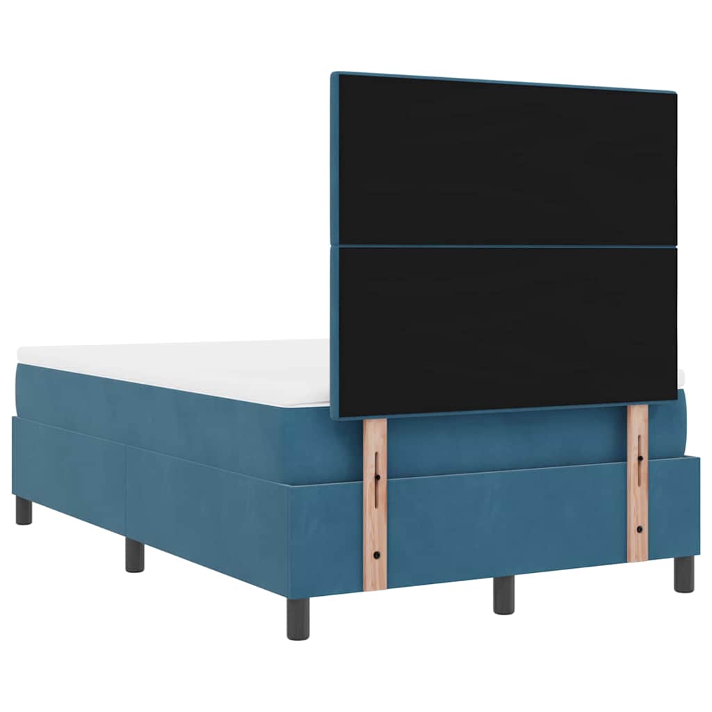 LED Box Spring Bed met matras Donkerblauw 120 x 200 cm Fluweel is nu te koop bij PeponiXL, paradijselijk wonen!